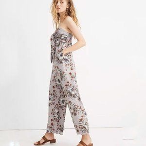 Madewell Strapless Tie-Front Jumpsuit in Painted Blooms NWOT